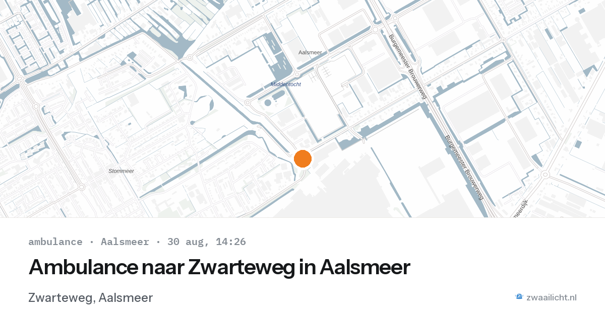 Ambulance naar Zwarteweg in Aalsmeer — 30 aug 2026