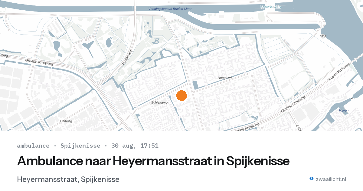 Ambulance naar Heyermansstraat in Spijkenisse — 30 aug 2026