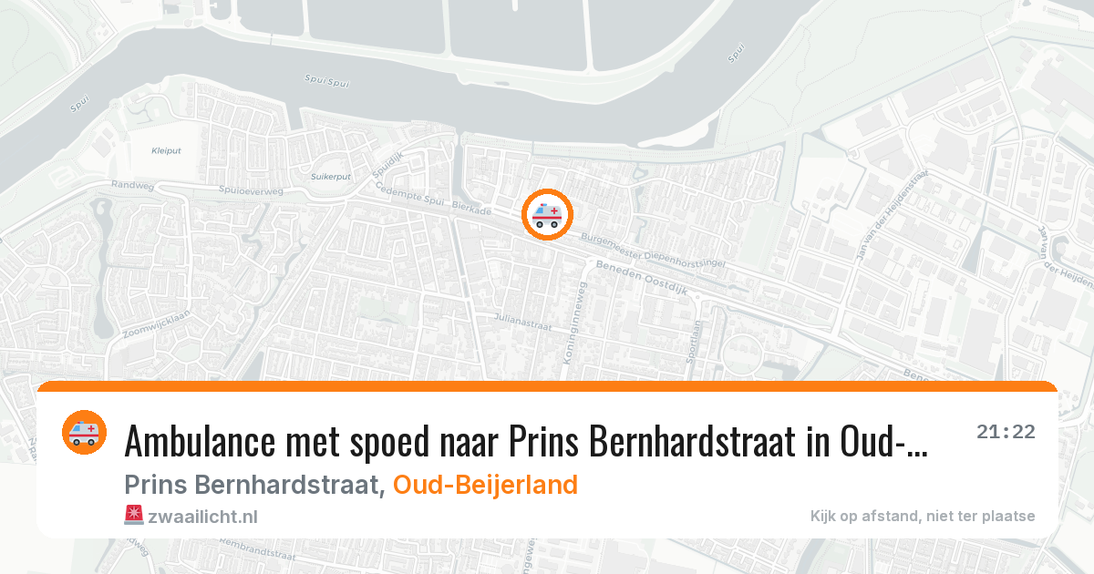 Ambulance met spoed naar Prins Bernhardstraat in Oud-Beijerland — 31 mei 2026