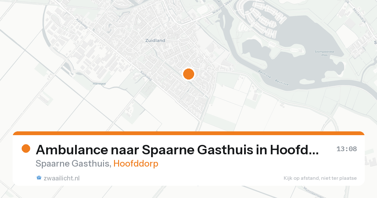 Ambulance naar Spaarne Gasthuis in Hoofddorp — 21 aug 2026