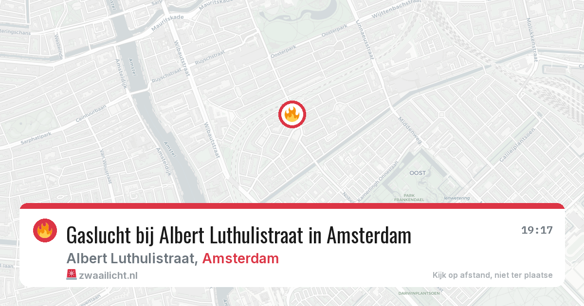 Gaslucht bij Albert Luthulistraat in Amsterdam — 16 mrt 2026