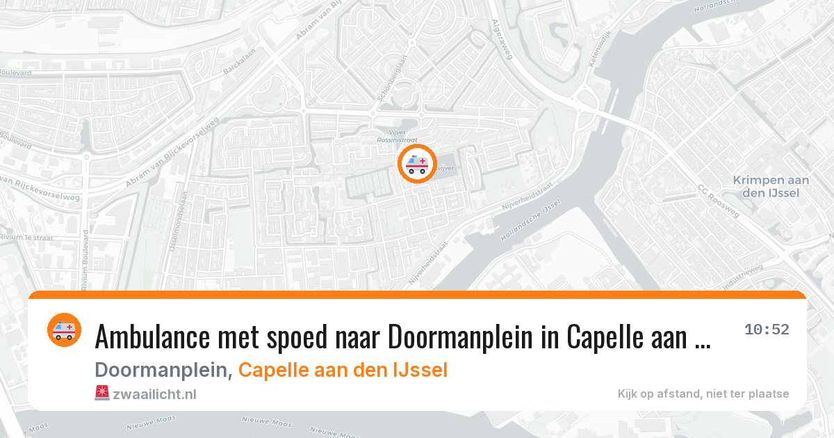 Ambulance met spoed naar Doormanplein in Capelle aan den IJssel — 13 aug 2026