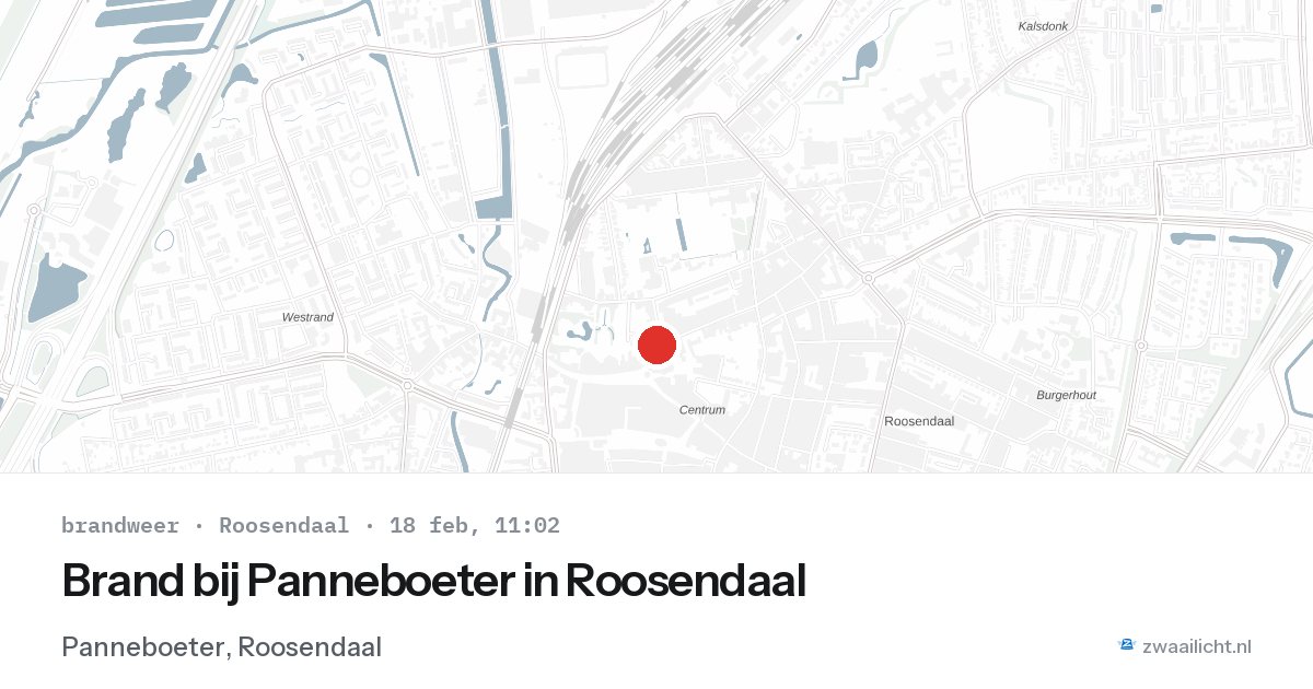Brand bij Panneboeter in Roosendaal — 18 feb 2026