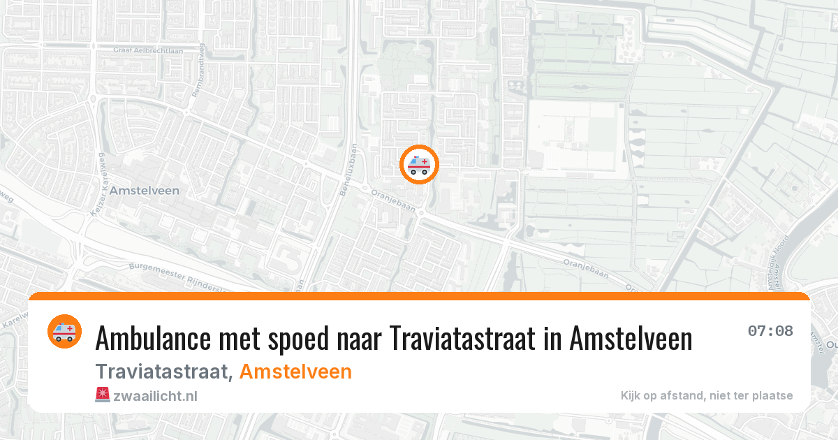 Ambulance met spoed naar Traviatastraat in Amstelveen — 30 mei 2026