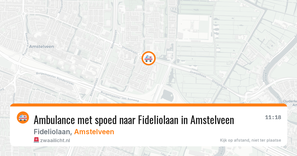 Ambulance met spoed naar Fideliolaan in Amstelveen — 10 aug 2026