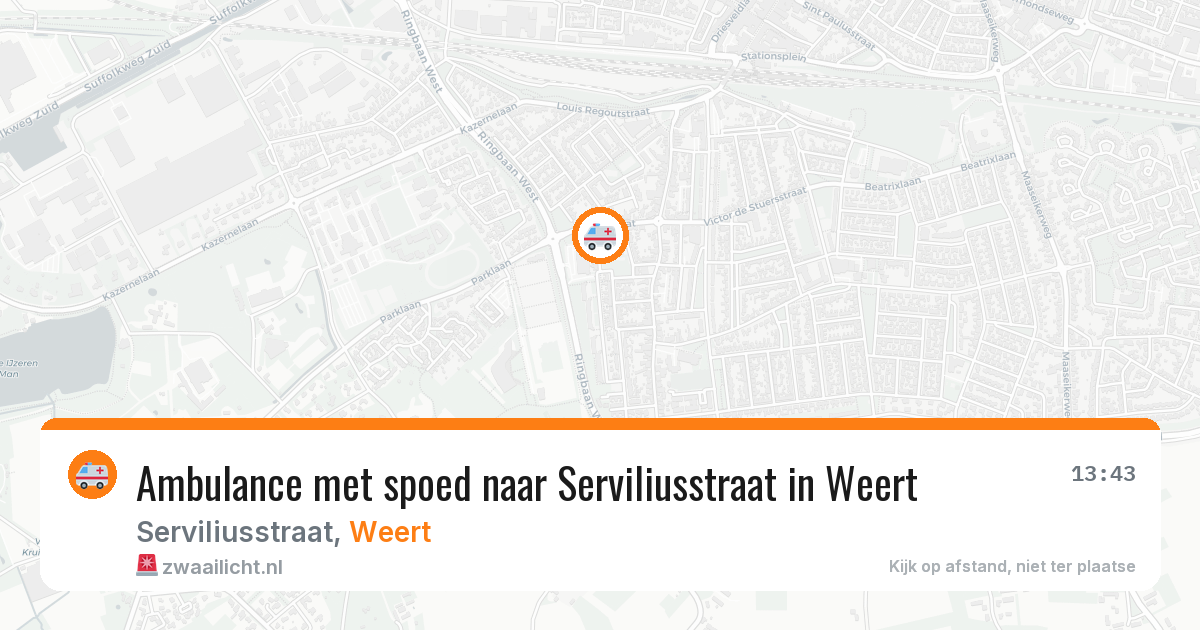 Ambulance met spoed naar Serviliusstraat in Weert — 15 jun 2026