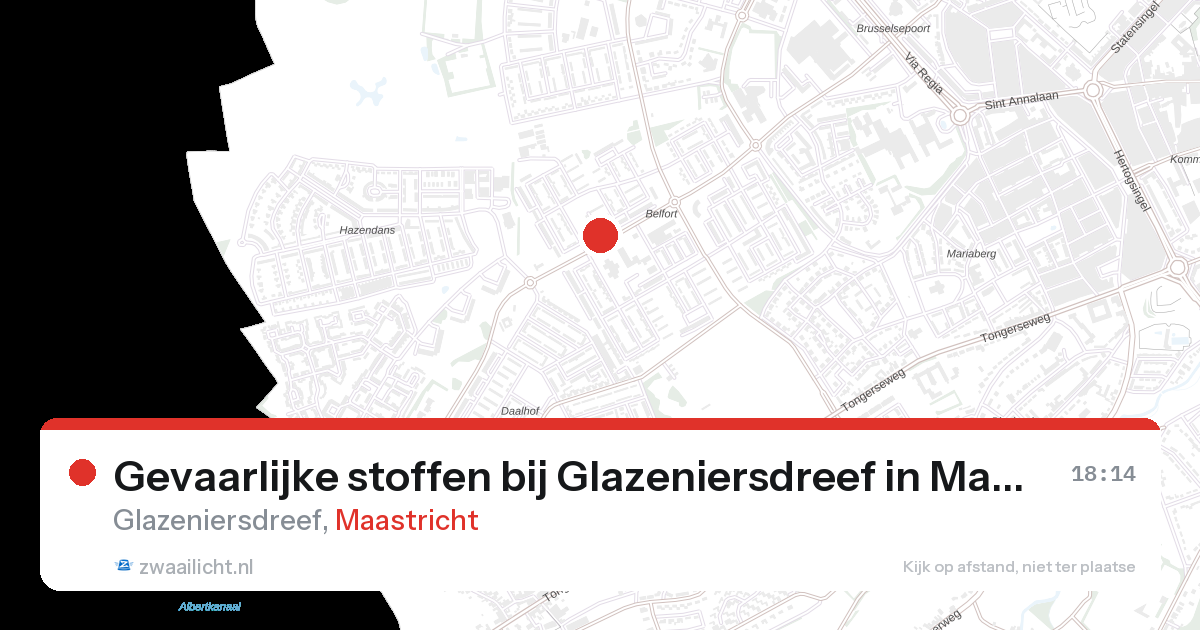 Gevaarlijke stoffen bij Glazeniersdreef in Maastricht — 19 jun 2026