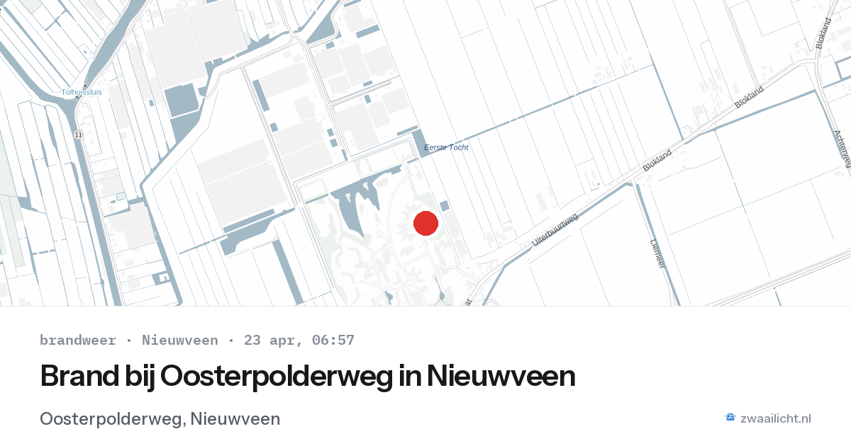 Brand bij Oosterpolderweg in Nieuwveen — 23 apr 2026