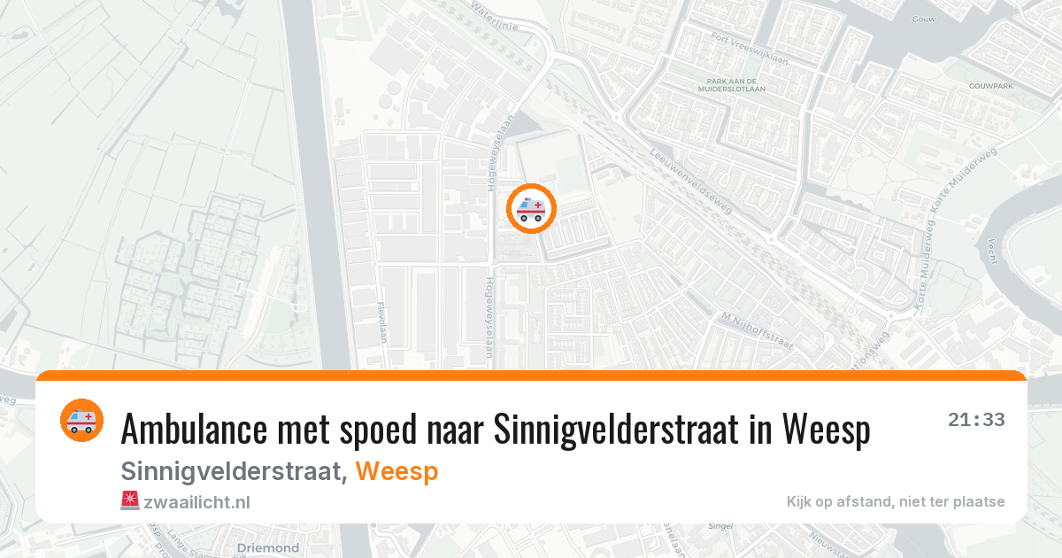 Ambulance met spoed naar Sinnigvelderstraat in Weesp — 5 apr 2026