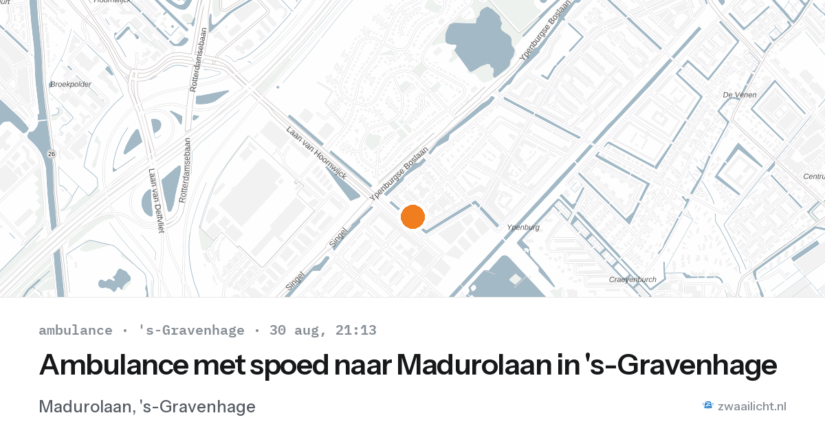 Ambulance met spoed naar Madurolaan in 's-Gravenhage — 30 aug 2026