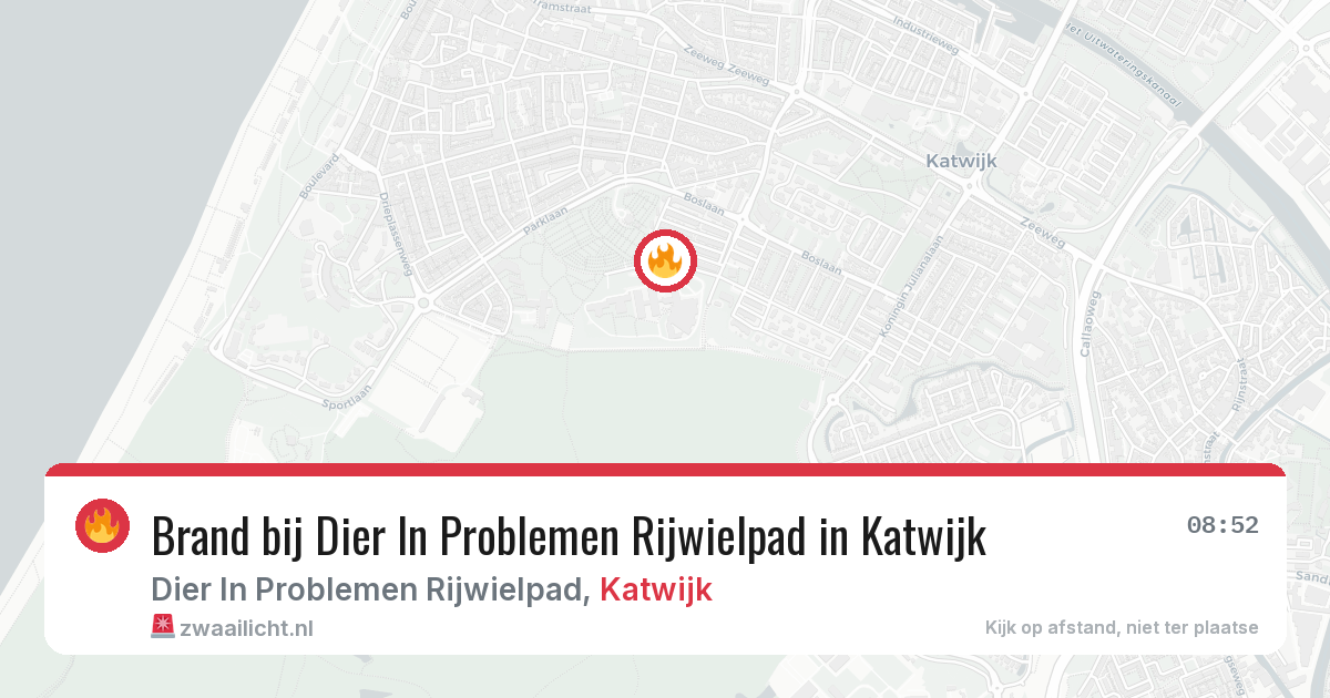 Brand bij Dier In Problemen Rijwielpad in Katwijk — 30 jul 2026