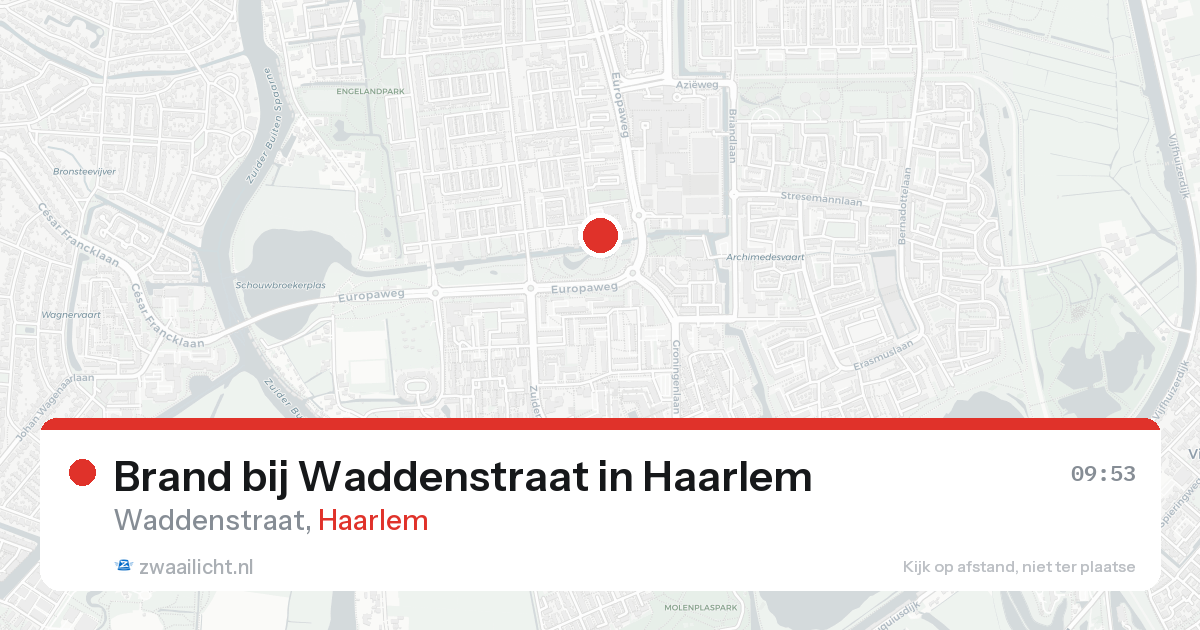 Brand bij Waddenstraat in Haarlem — 15 aug 2026