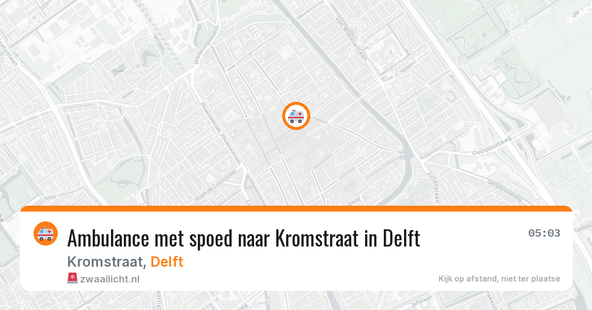 Ambulance met spoed naar Kromstraat in Delft — 24 mei 2026