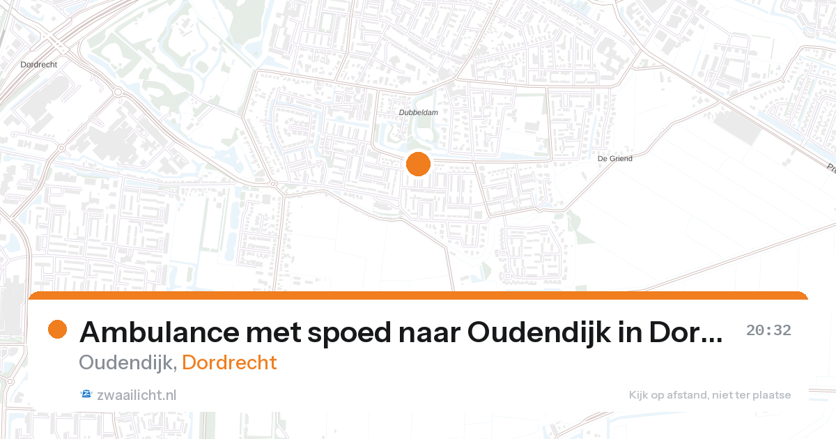 Ambulance met spoed naar Oudendijk in Dordrecht — 27 aug 2026