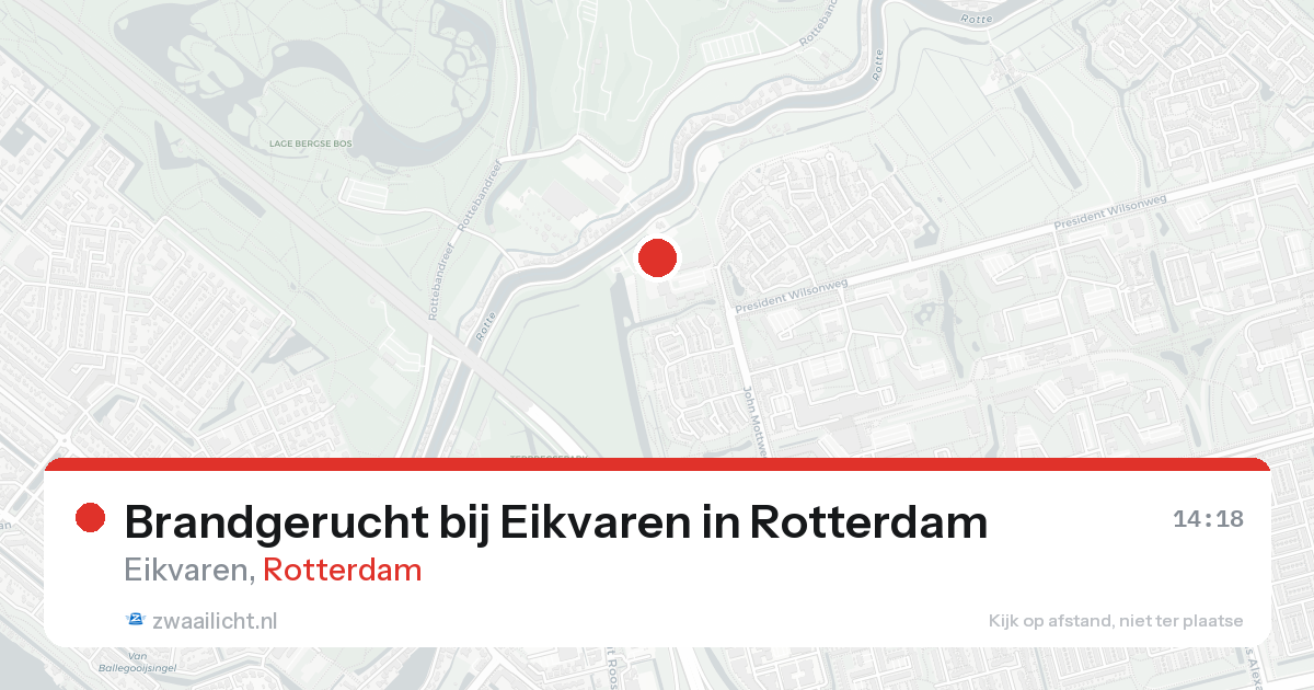 Brandgerucht bij Eikvaren in Rotterdam — 22 aug 2026