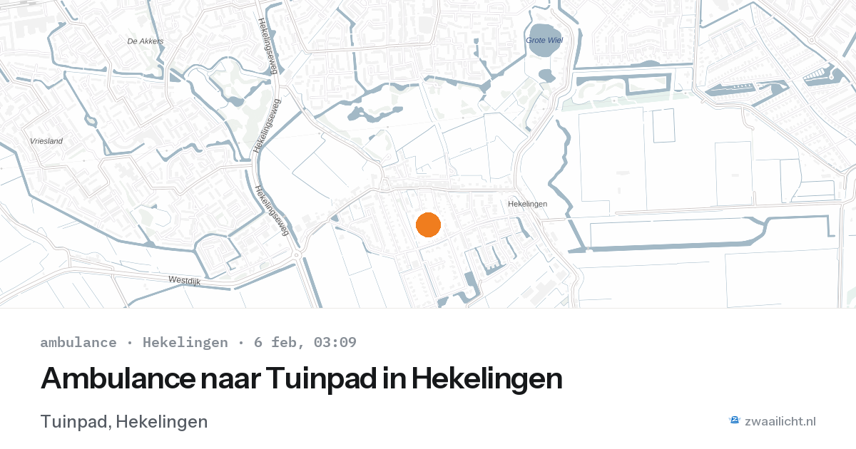 Ambulance naar Tuinpad in Hekelingen — 6 feb 2026