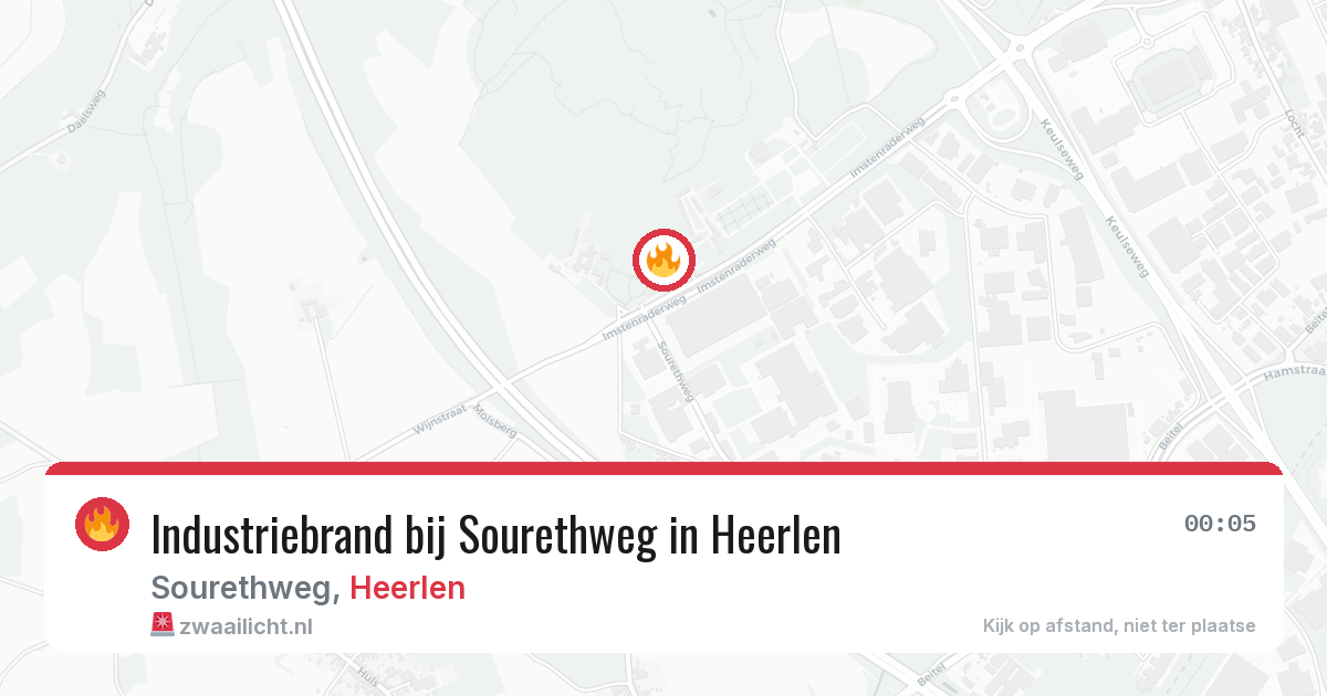 Industriebrand bij Sourethweg in Heerlen — 11 jun 2026