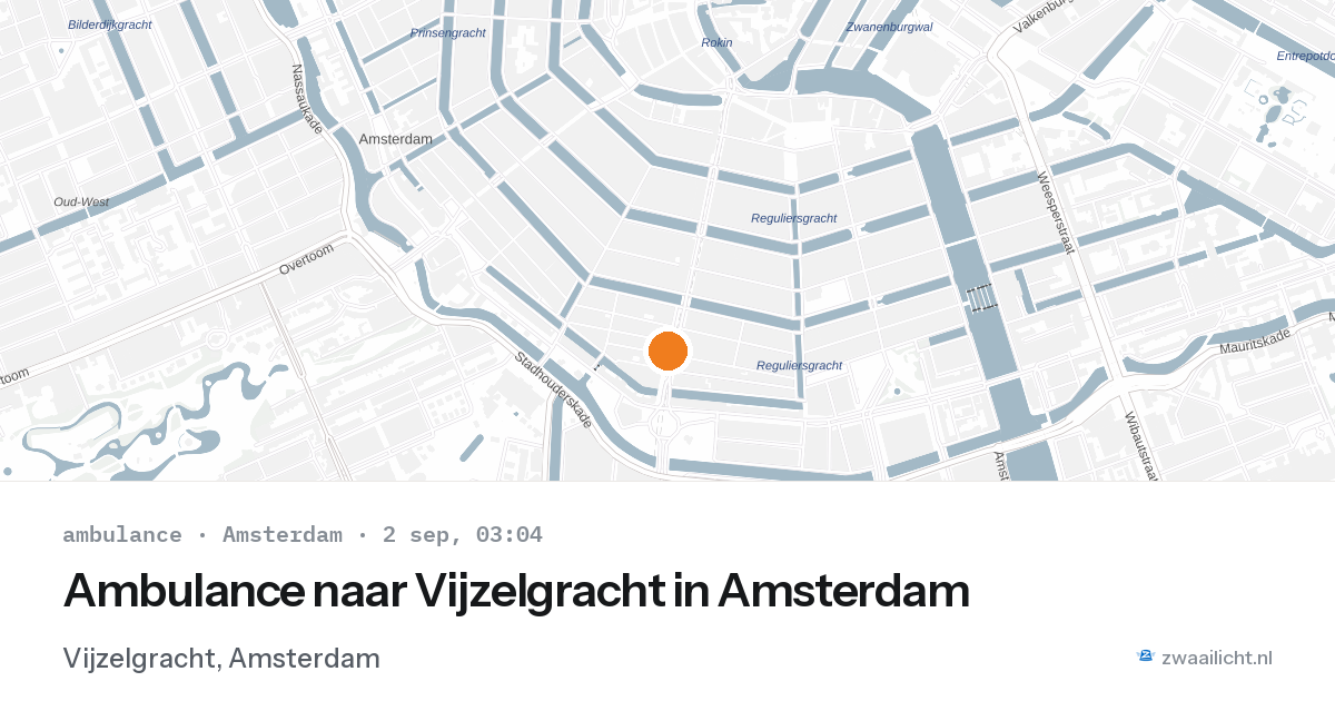 Ambulance naar Vijzelgracht in Amsterdam — 2 sep 2026