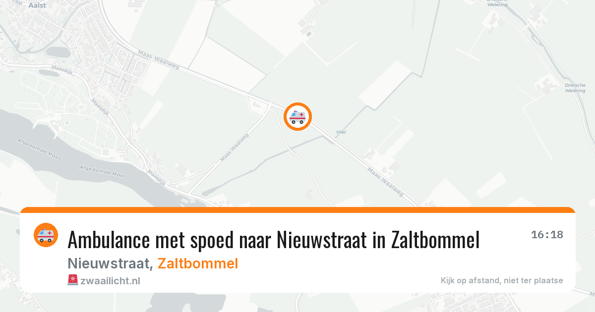 Ambulance met spoed naar Nieuwstraat in Zaltbommel — 12 aug 2026