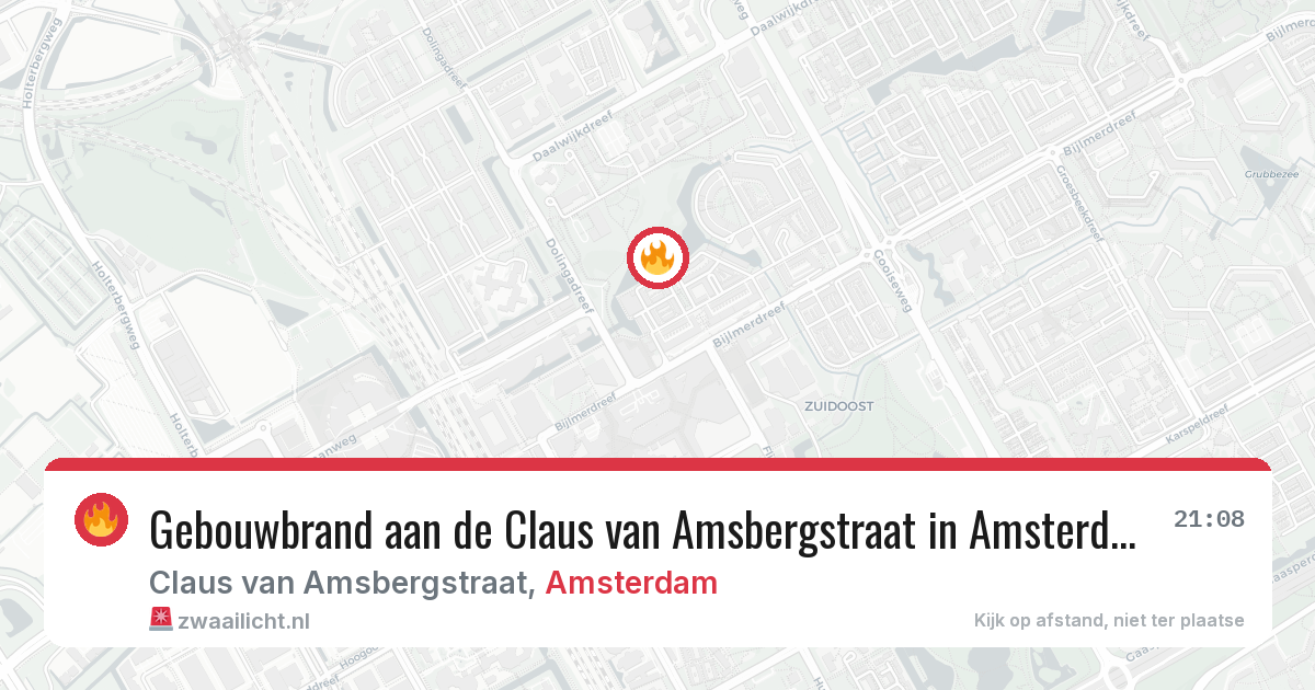 Gebouwbrand aan de Claus van Amsbergstraat in Amsterdam — 28 jun 2026