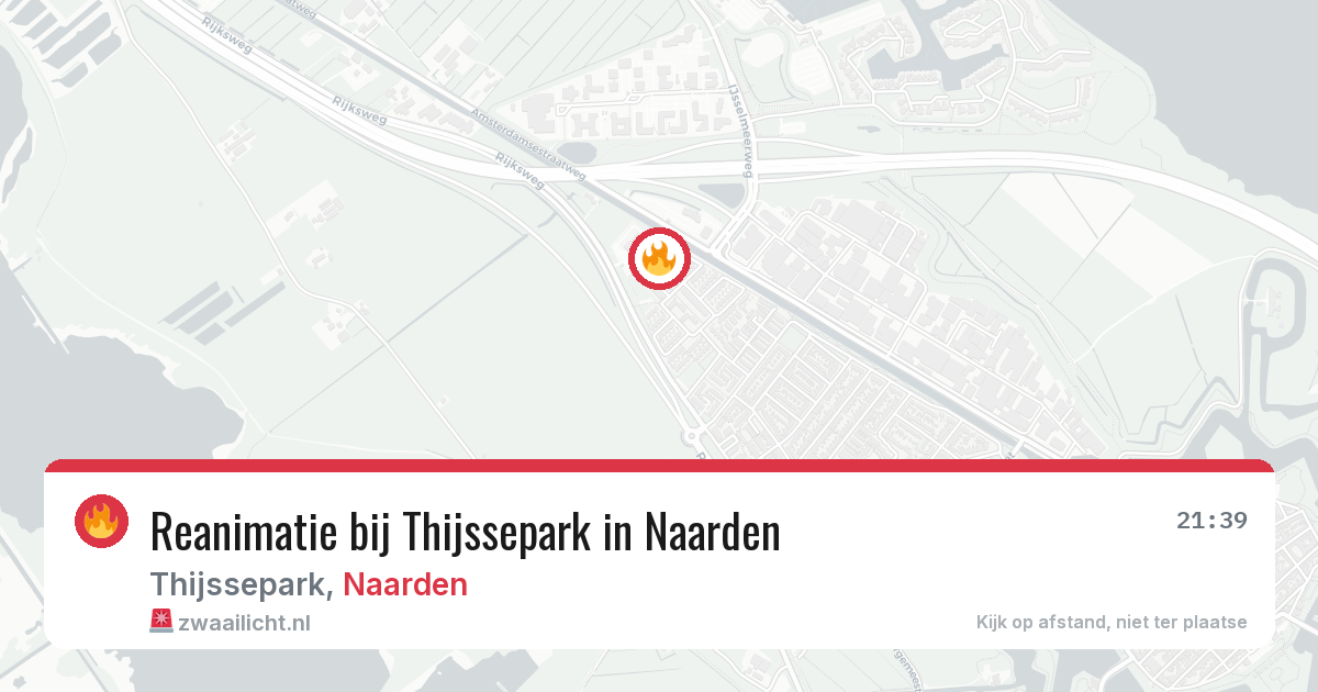 Reanimatie bij Thijssepark in Naarden — 30 jun 2026