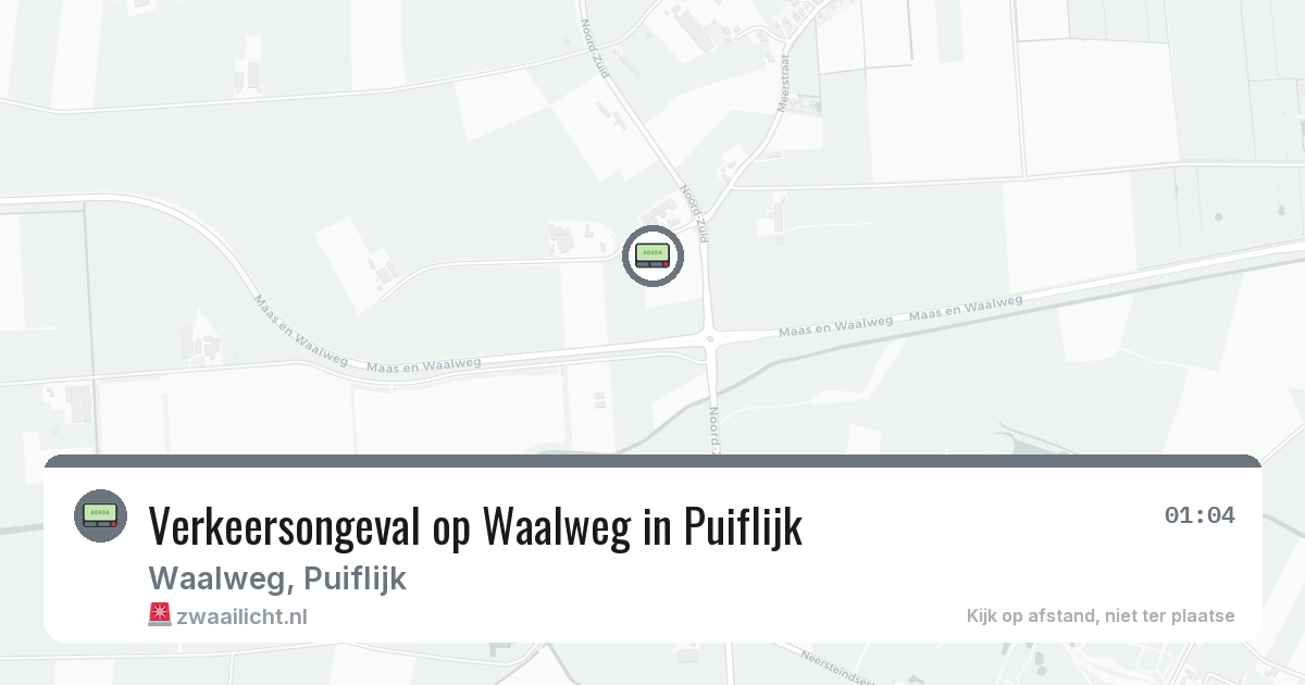 Verkeersongeval op Waalweg in Puiflijk — 14 feb 2026