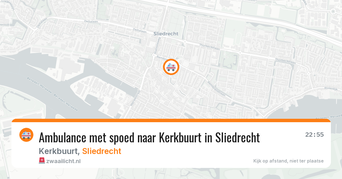 Ambulance met spoed naar Kerkbuurt in Sliedrecht — 31 jul 2026