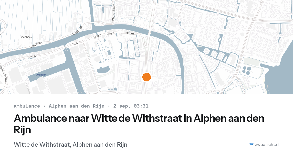 Ambulance naar Witte de Withstraat in Alphen aan den Rijn — 2 sep 2026