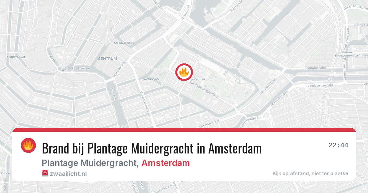 Brand bij Plantage Muidergracht in Amsterdam — 24 mei 2026