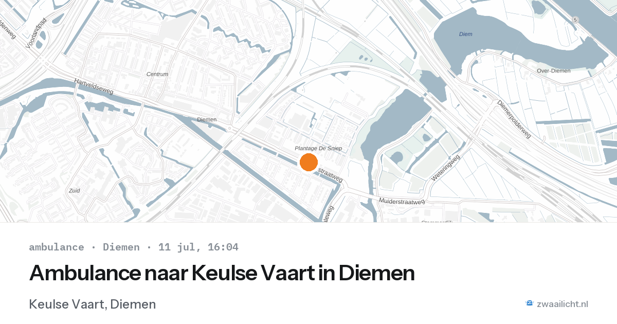 Ambulance naar Keulse Vaart in Diemen — 11 jul 2026