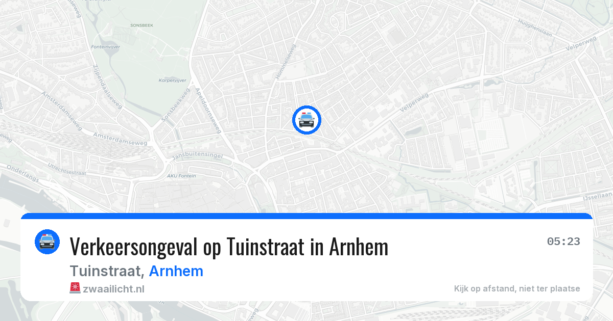 Verkeersongeval op Tuinstraat in Arnhem — 25 jun 2026