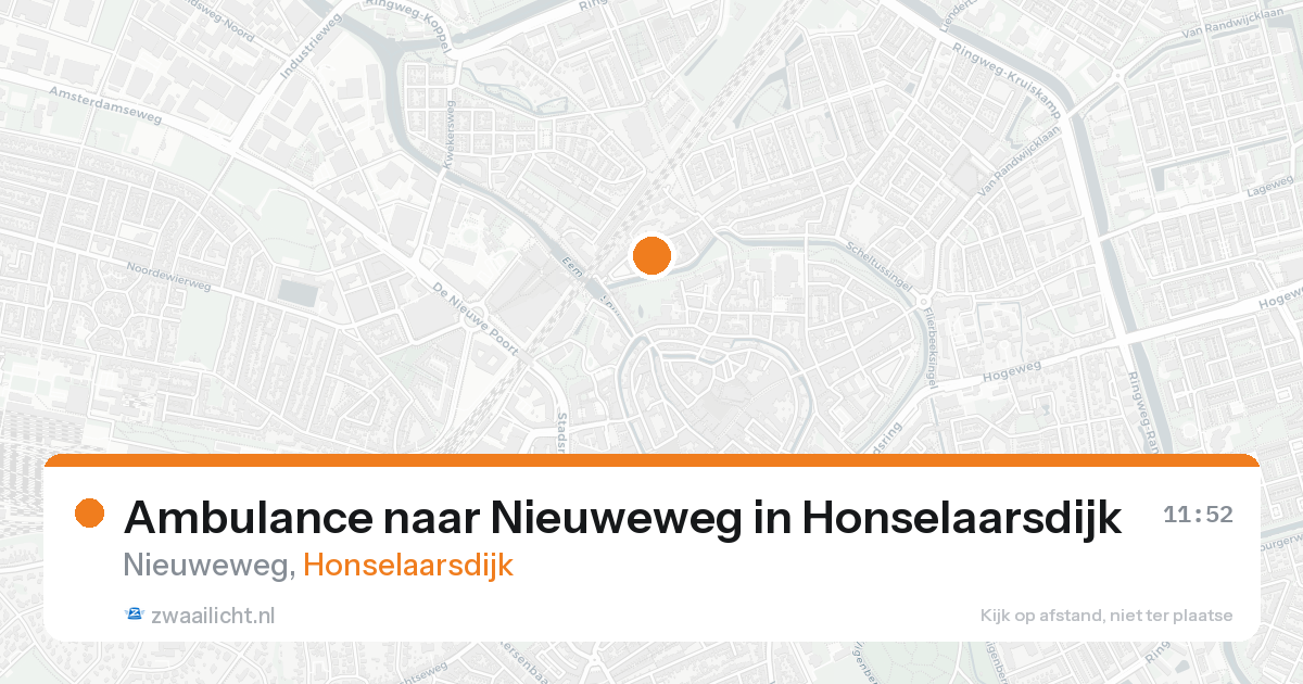 Ambulance naar Nieuweweg in Honselaarsdijk — 25 aug 2026