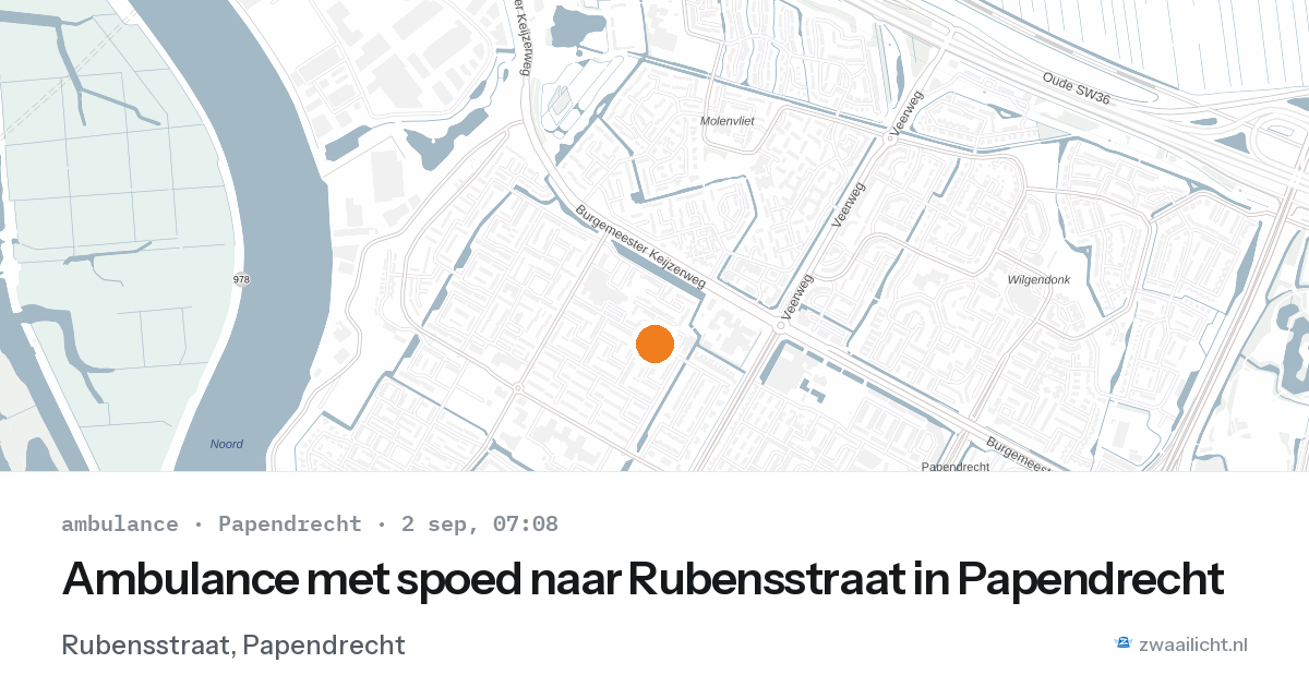 Ambulance met spoed naar Rubensstraat in Papendrecht — 2 sep 2026