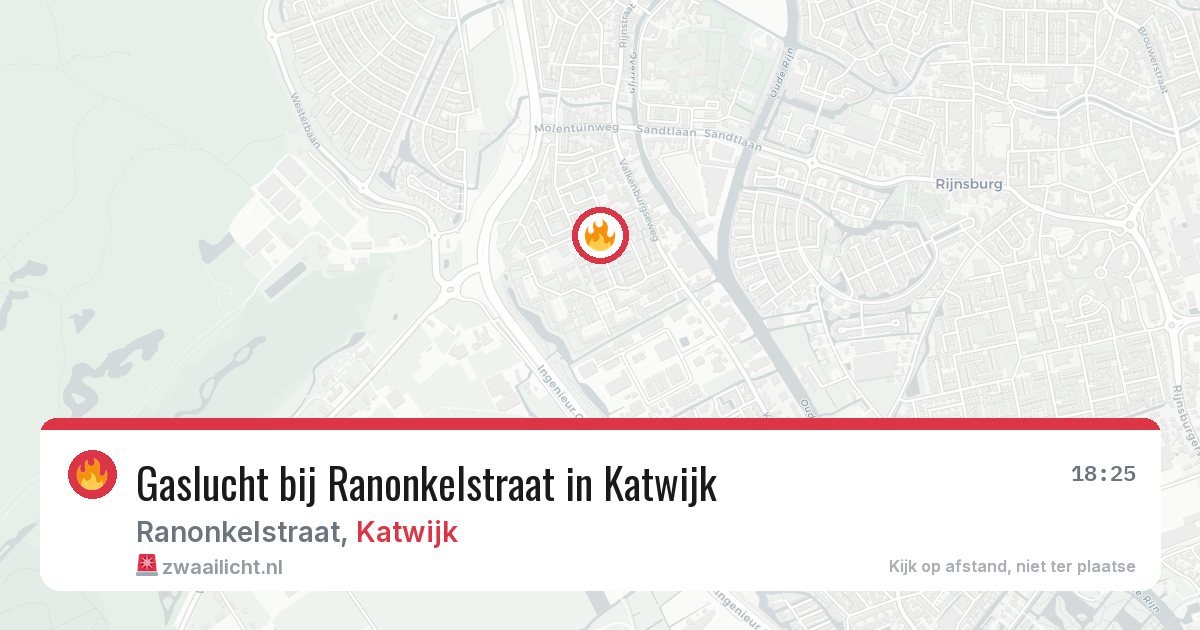 Gaslucht bij Ranonkelstraat in Katwijk — 29 jun 2026