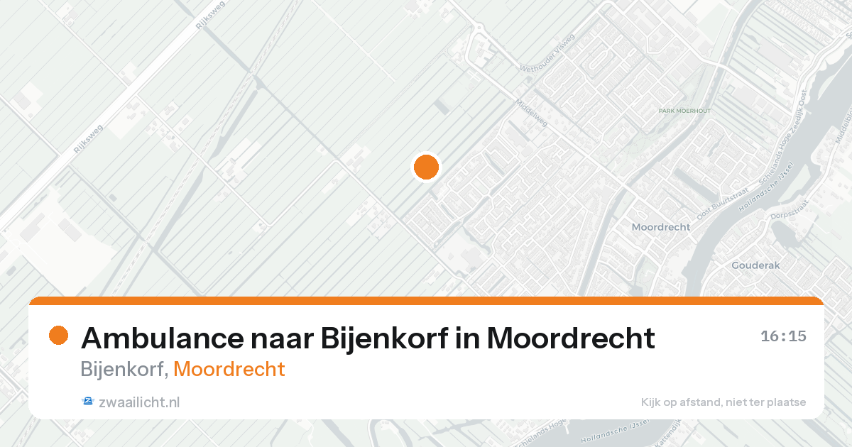 Ambulance naar Bijenkorf in Moordrecht — 15 aug 2026