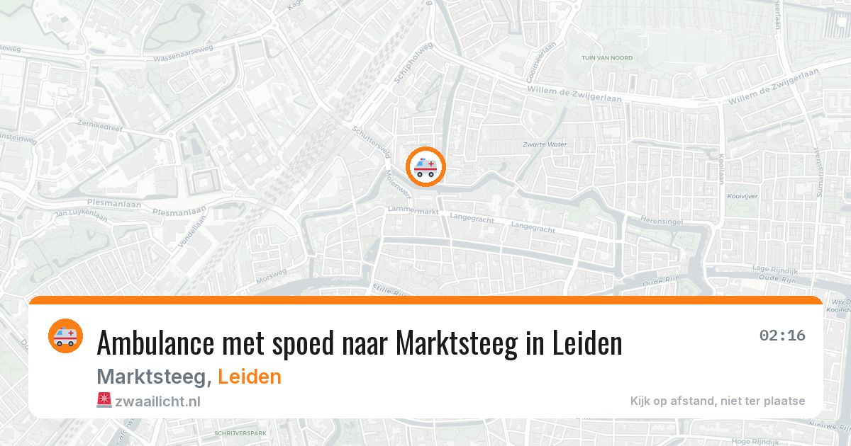 Ambulance met spoed naar Marktsteeg in Leiden — 22 jun 2026