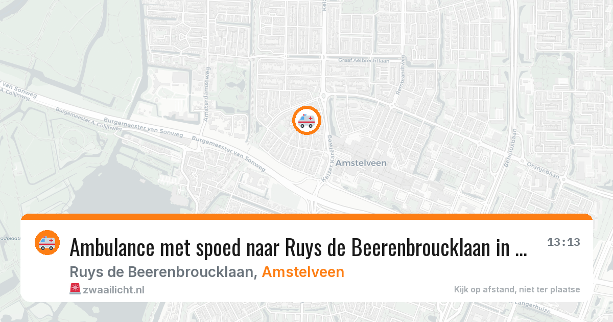 Ambulance met spoed naar Ruys de Beerenbroucklaan in Amstelveen — 26 mrt 2026