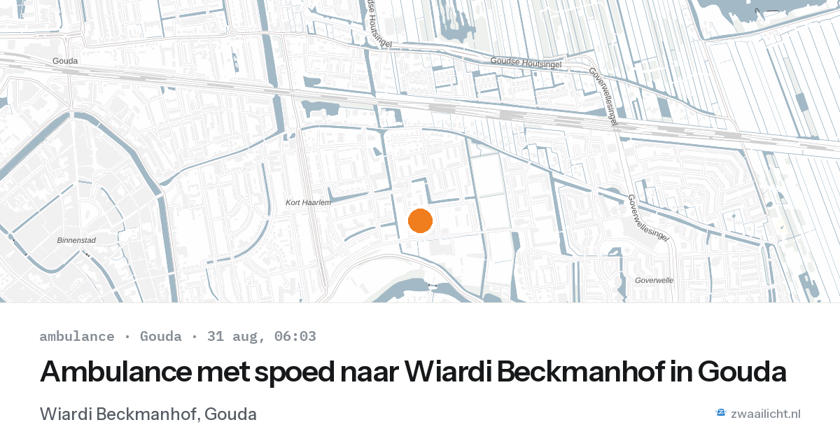 Ambulance met spoed naar Wiardi Beckmanhof in Gouda — 31 aug 2026
