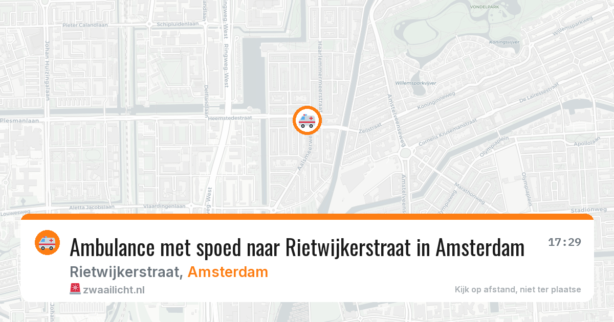 Ambulance met spoed naar Rietwijkerstraat in Amsterdam — 30 jul 2026
