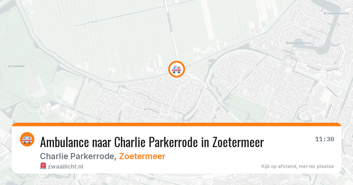 Ambulance naar Charlie Parkerrode in Zoetermeer — 6 aug 2026