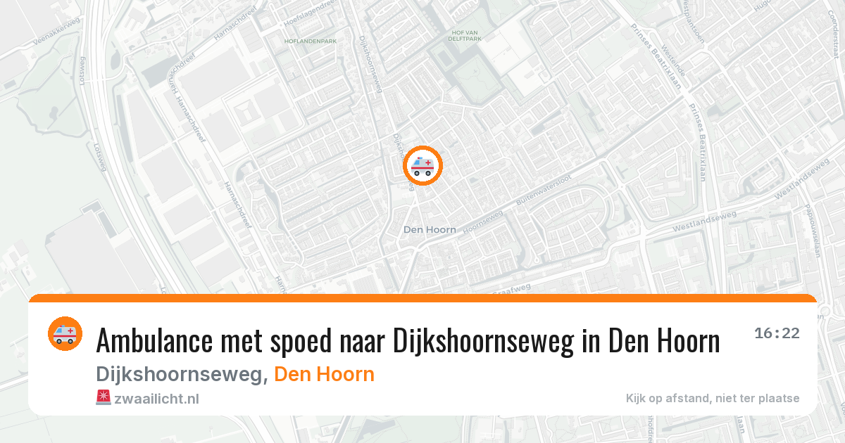 Ambulance met spoed naar Dijkshoornseweg in Den Hoorn — 15 jul 2026