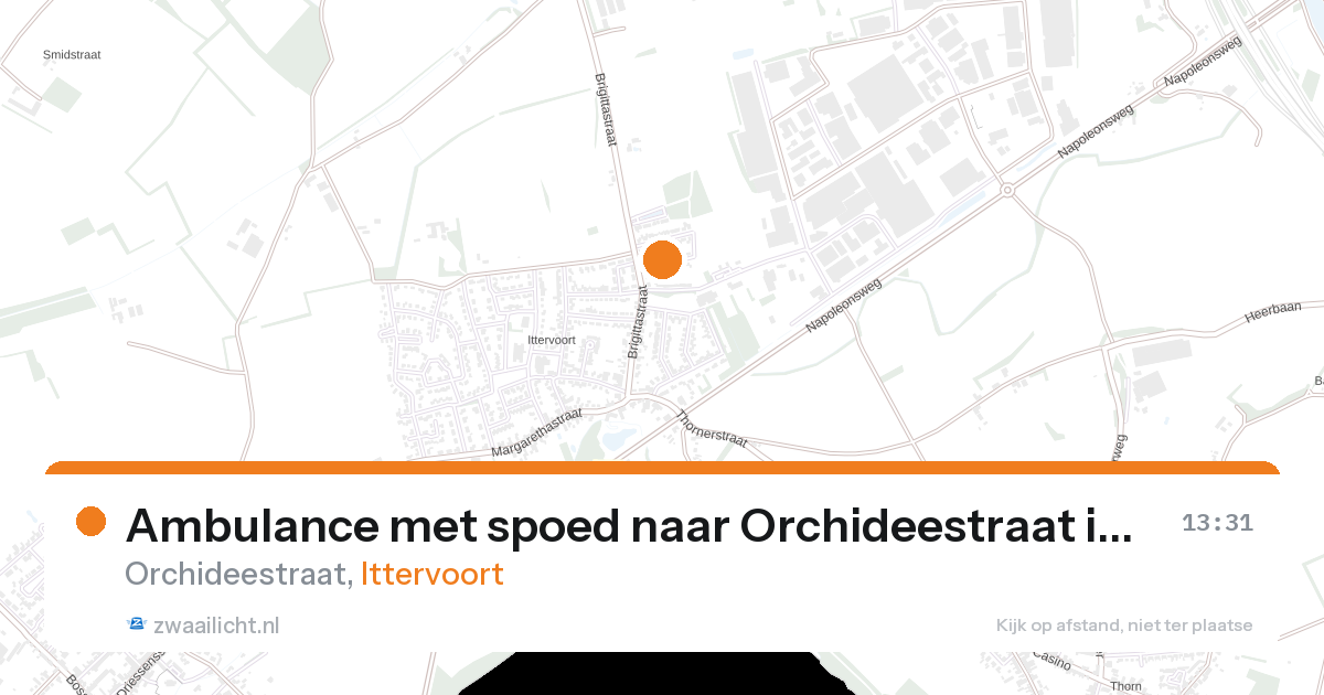 Ambulance met spoed naar Orchideestraat in Ittervoort — 9 aug 2026