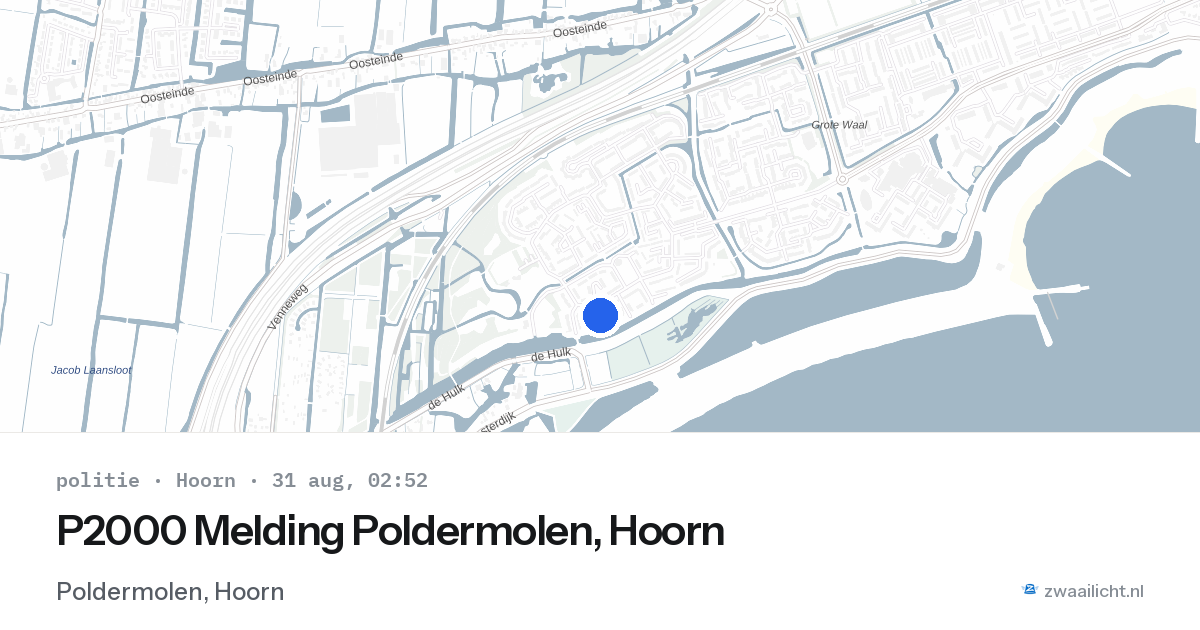 P2000 Melding Poldermolen, Hoorn — 31 aug 2026