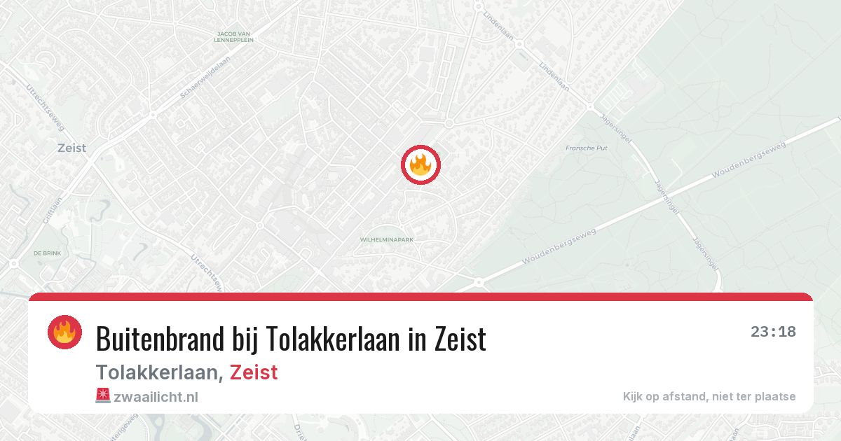 Buitenbrand bij Tolakkerlaan in Zeist — 1 aug 2026