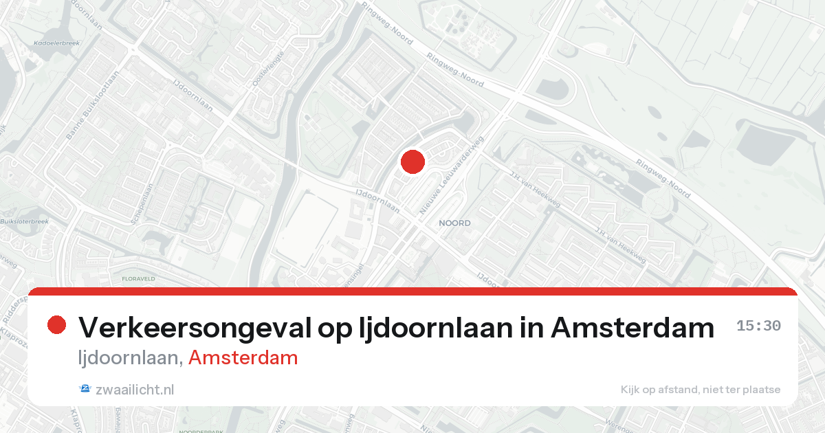 Verkeersongeval op Ijdoornlaan in Amsterdam — 21 aug 2026