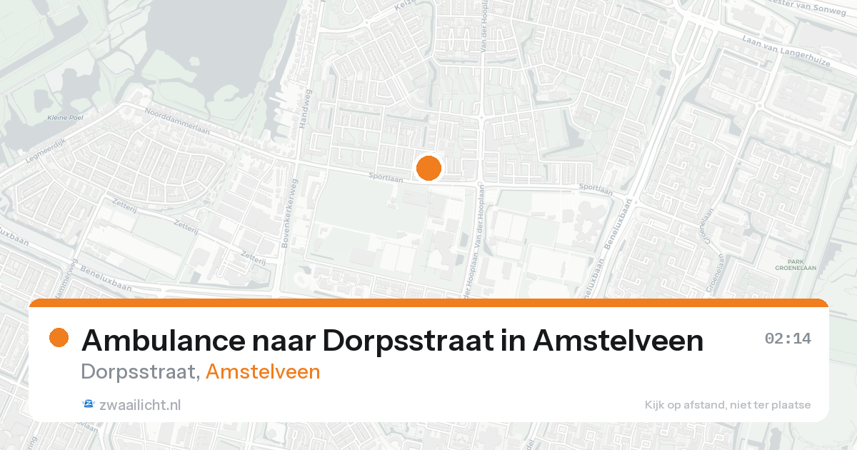 Ambulance naar Dorpsstraat in Amstelveen — 19 aug 2026