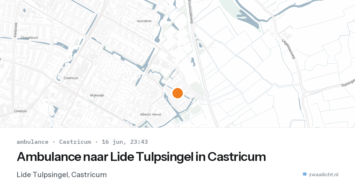 Ambulance naar Lide Tulpsingel in Castricum — 16 jun 2026