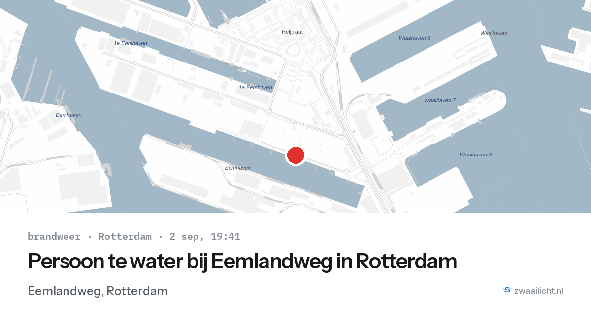 Persoon te water bij Eemlandweg in Rotterdam — 2 sep 2026
