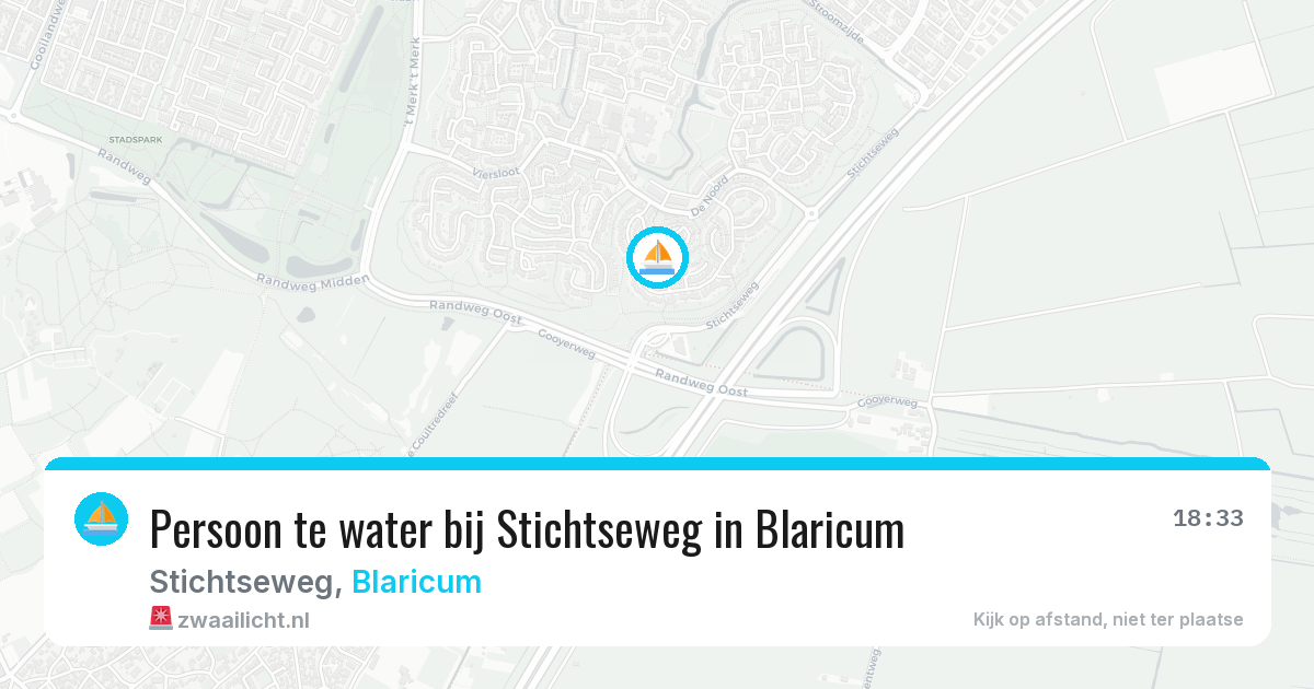 Persoon te water bij Stichtseweg in Blaricum — 1 aug 2026