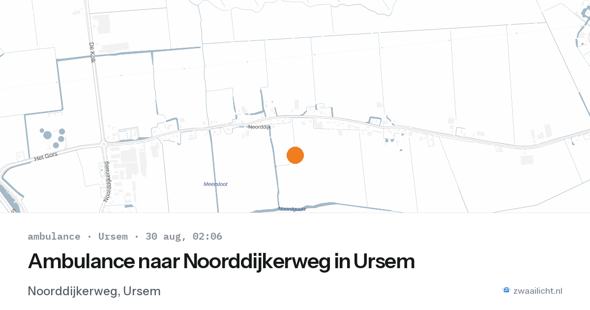 Ambulance naar Noorddijkerweg in Ursem — 30 aug 2026